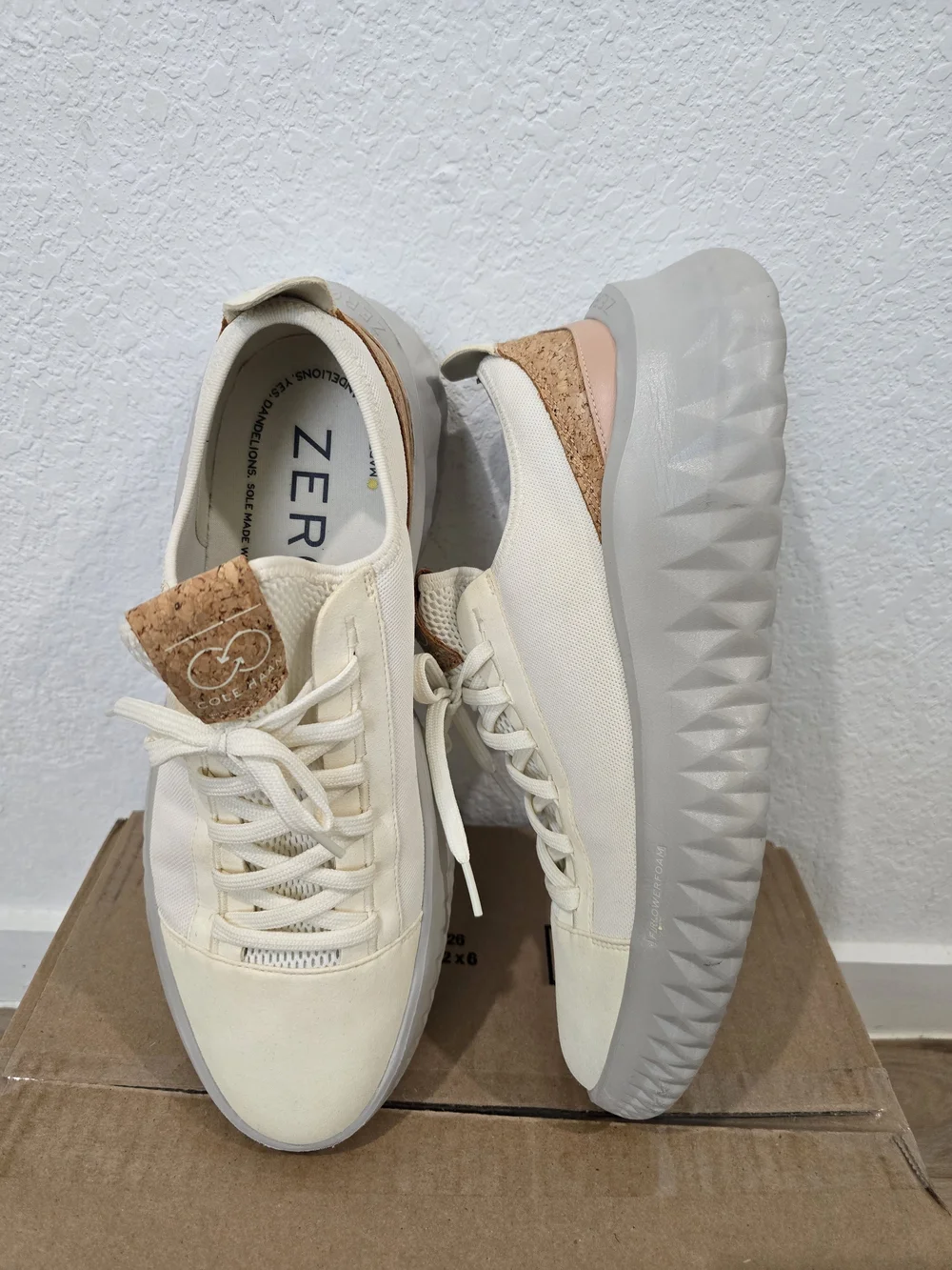 Men's Cole Haan Zergrand II Neutral Cream Casual Sneakers - Picture 6 of 10